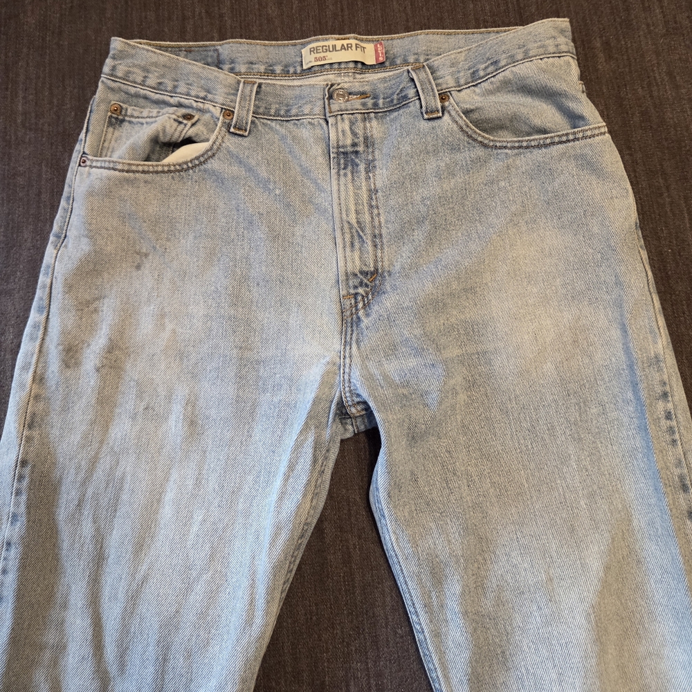 Levi’s 505 Regular Fit Jeans‎ Men’s 36x36 Light Wash Vintage Y2K Denim Broken In